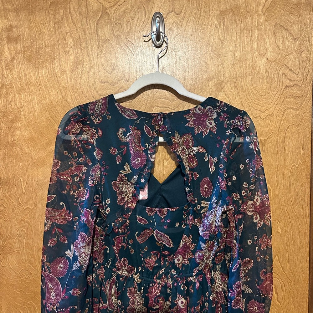 Band of the Free Run the World Pine Paisley Empire Waist Midi Dress - Size XS - Picture 12 of 13
